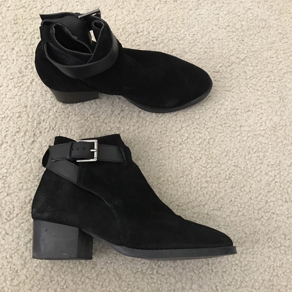 topshop black suede ankle boots